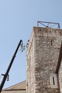 montaggio del lucernario scale sulla torre
